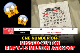 Malaysia: One Number Off: Missed Out on RM77.42 Million Jackpot