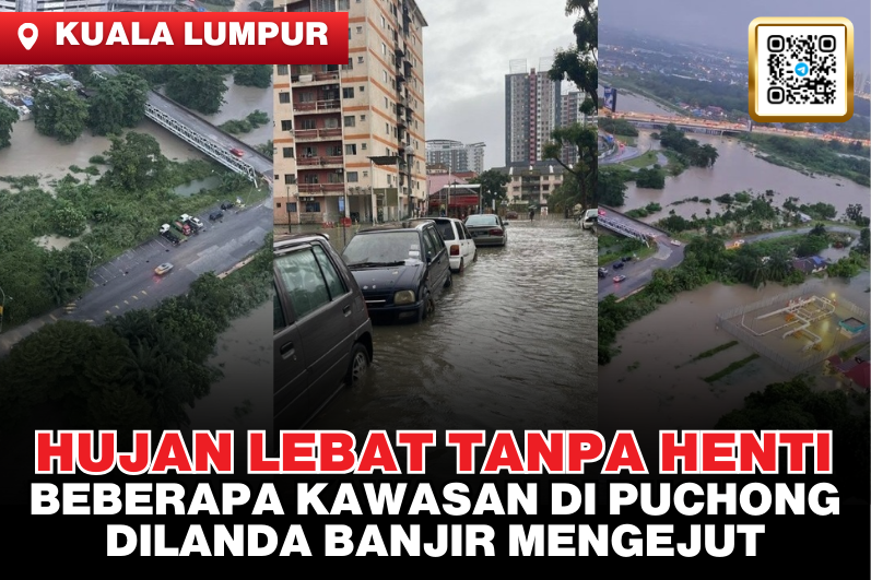Flash Flood Chaos in Puchong After Midnight Downpour