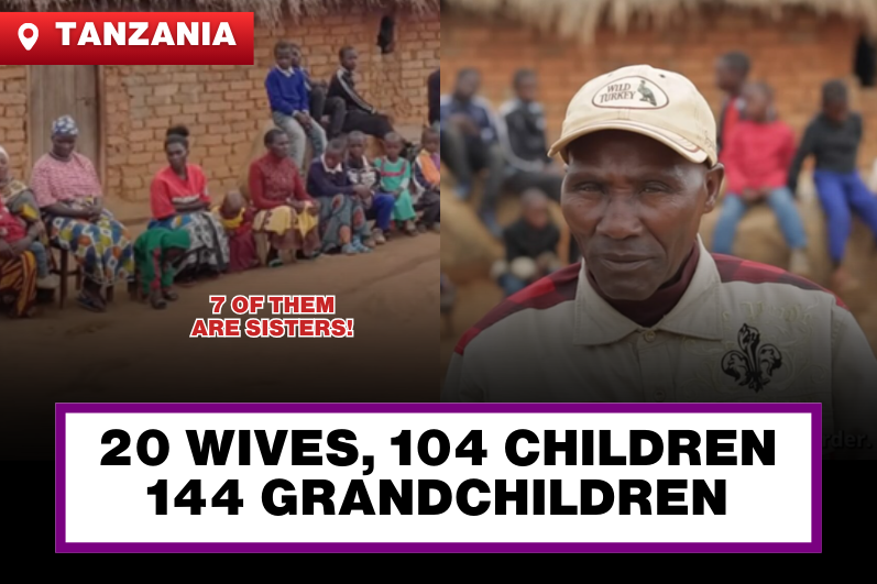 He Married 20 Wives—7 of Them Are Biological Sisters! Fathered 104 Children and Has 144 Grandchildren